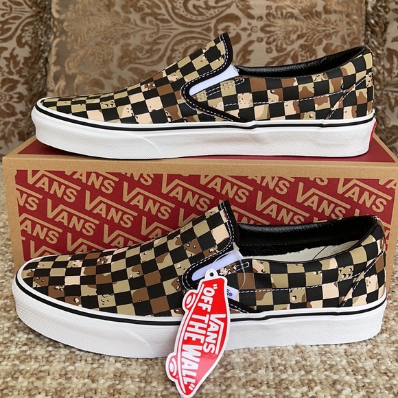 Vans Classic Slip-On Checkerboard Cmdsrt/Trwht WMN - Picture 3 of 16